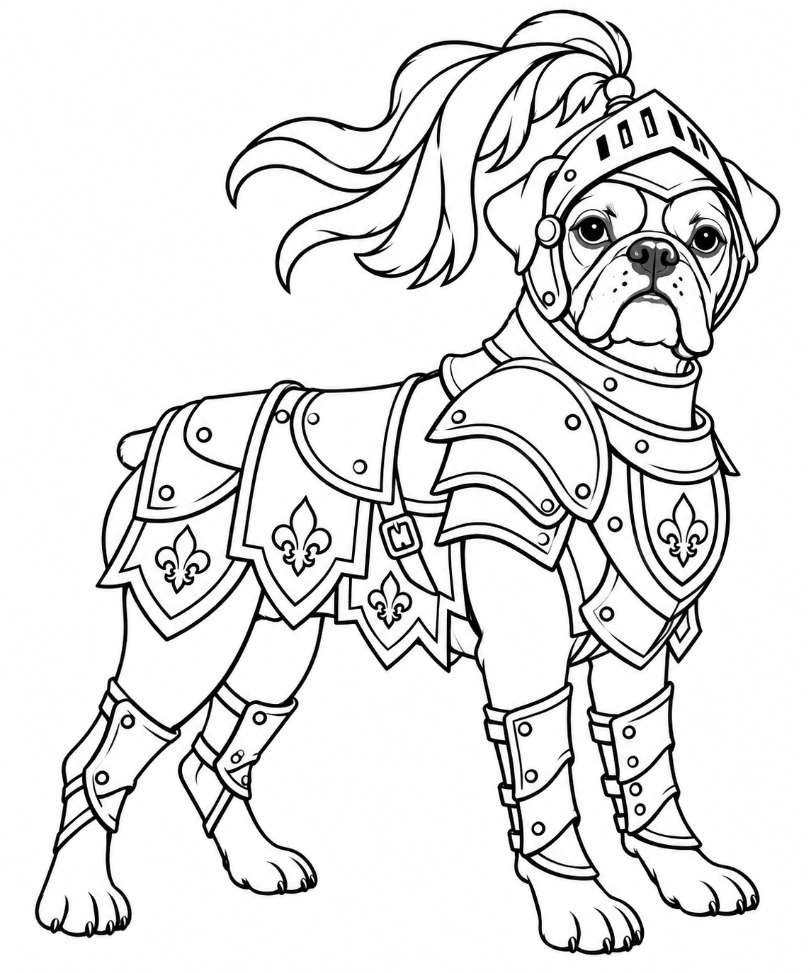 A boxer in a suit of armor with a feathered helmet.