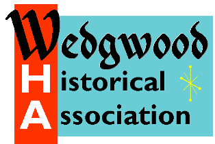 Wedgwood Historical Association logo in turquoise, orange, and black.